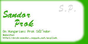 sandor prok business card